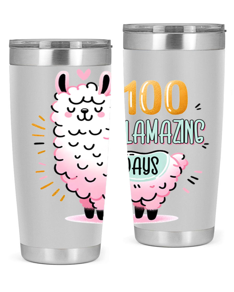 100th Day of School Llama 39#- 100 days of school- Tumbler