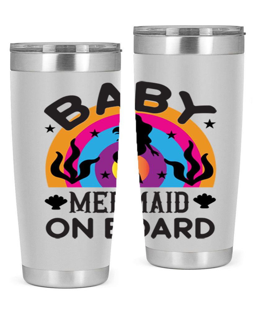 Baby mermaid on board 37#- mermaid- Tumbler