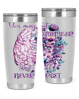 Brain Floral AlzheimerS Awareness 128#- alzheimers- Tumbler