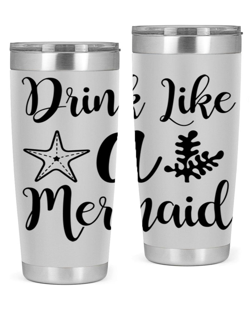 Drink like a mermaid 149#- mermaid- Tumbler