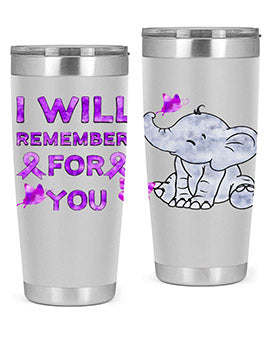 Elephant I Will Remember For You 132#- alzheimers- Tumbler