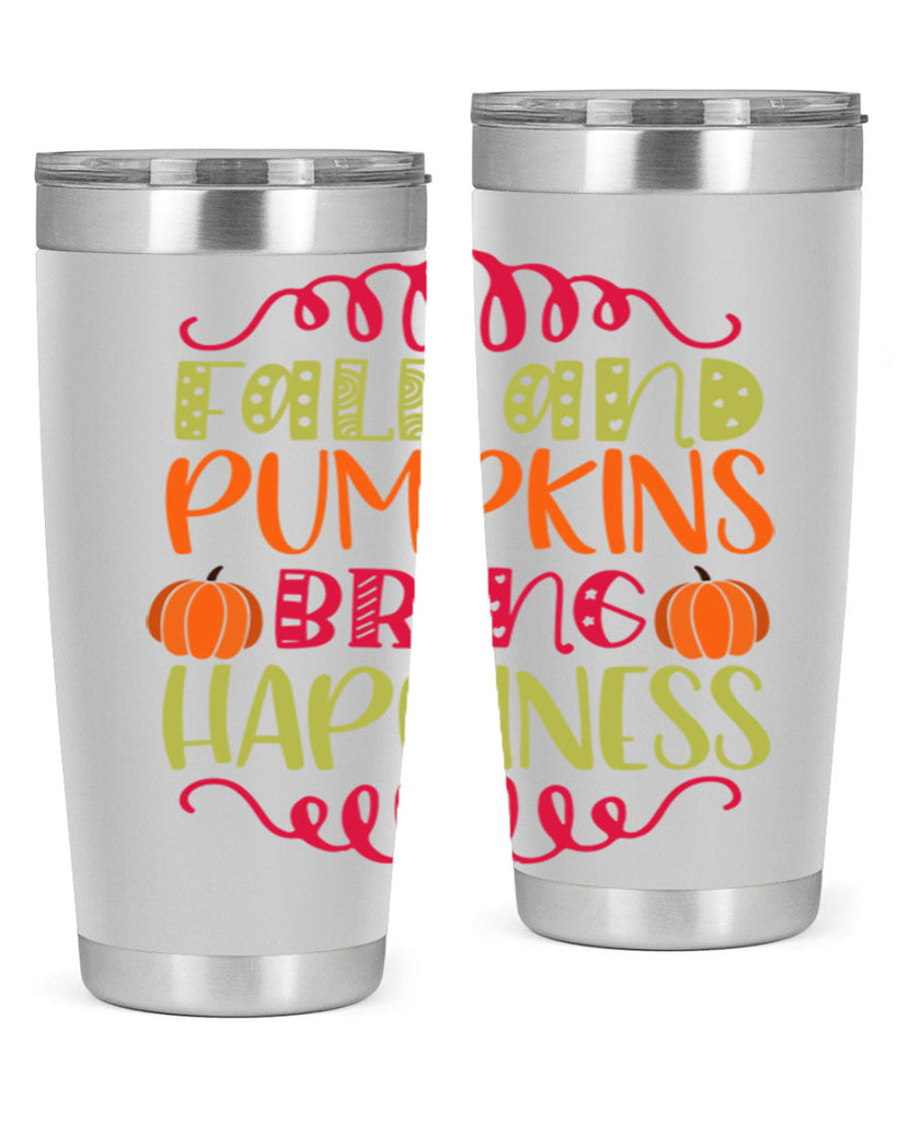 Fall and Pumpkins bring Happiness 86#- fall- Tumbler