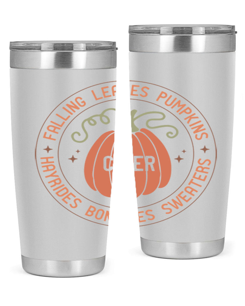 Falling Leaves Pumpkins Cider Hayrides Bonfires Sweaters 168#- fall- Tumbler