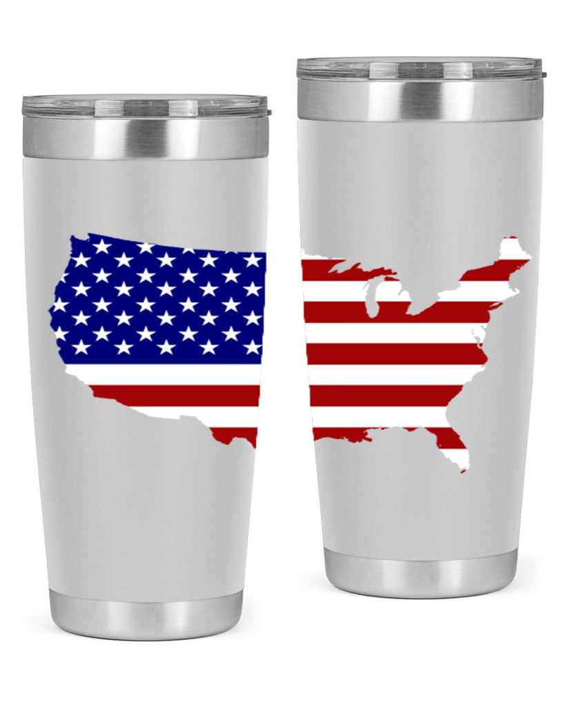 Flag With Map Style 50#- Fourt Of July- Tumbler