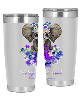 Forget me not Alzheimers Awareness Elephant Flower 150#- alzheimers- Tumbler