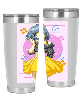 Happy and funny girl with black yellow dress in summer 41#- anime- Tumbler
