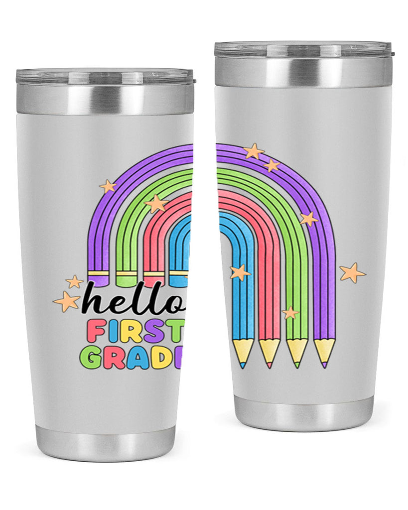 Hello 1st Grade Pencil Rainbow 14#- 1st grade- Tumbler