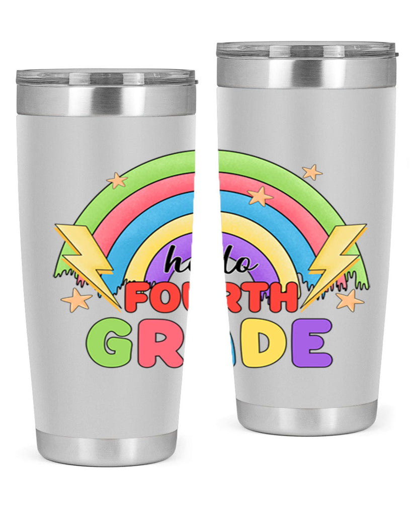 Hello 4th Grade Rainbow 13#- 4th  grade- Tumbler