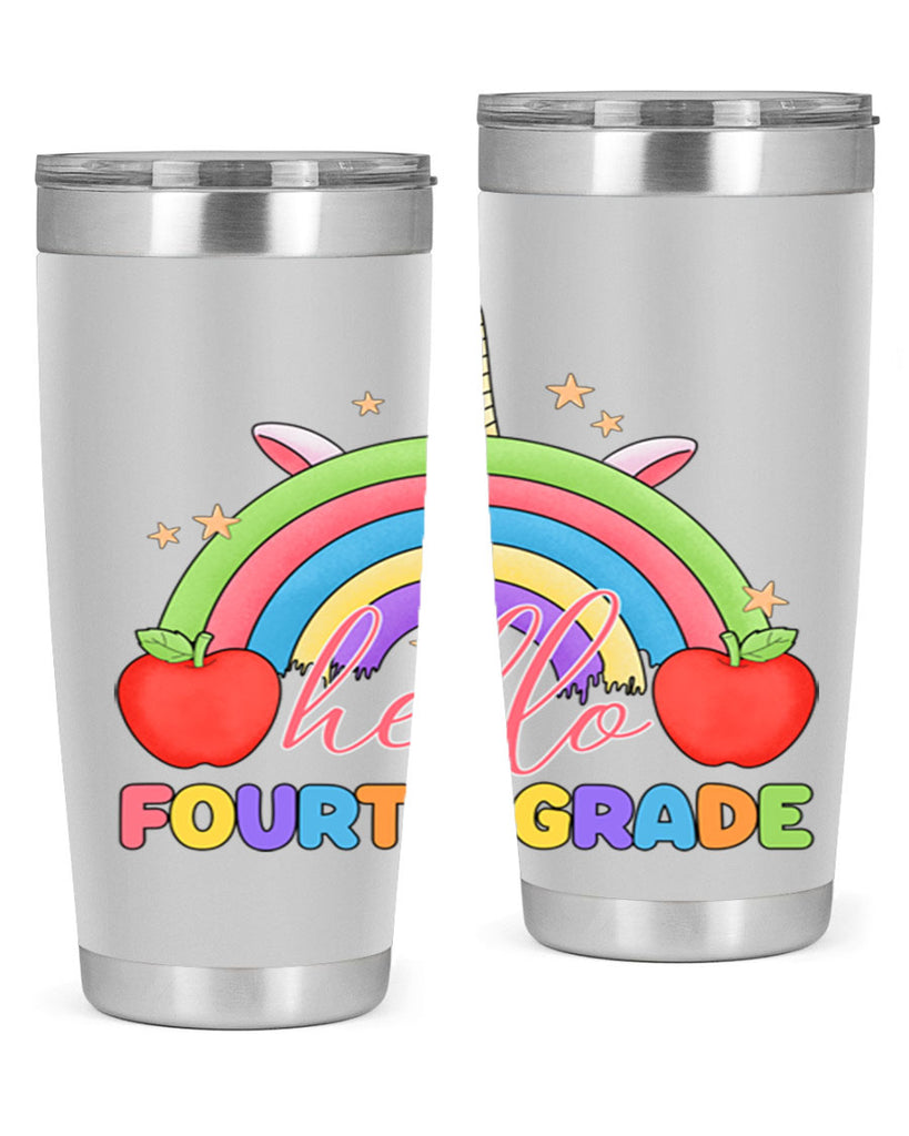 Hello 4th Grade Unicorn Rainbow 14#- 4th  grade- Tumbler