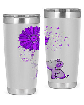 Hope Fight Cure Elephant Alzheimers Purple Ribbon 160#- alzheimers- Tumbler