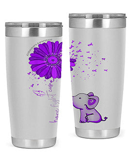 Hope Fight Cure Elephant Alzheimers Purple Ribbon 161#- alzheimers- Tumbler