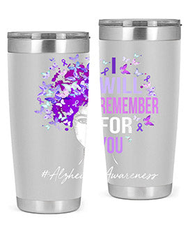 I Will Remember For You Alzheimer Awareness Womens Butterfly 180#- alzheimers- Tumbler