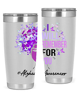 I Will Remember For You Alzheimer Awareness Womens Butterfly 181#- alzheimers- Tumbler