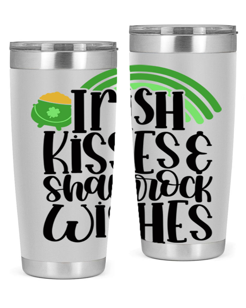 Irish Kisses Shamrock Wishes Style 80#- St Patricks Day- Tumbler