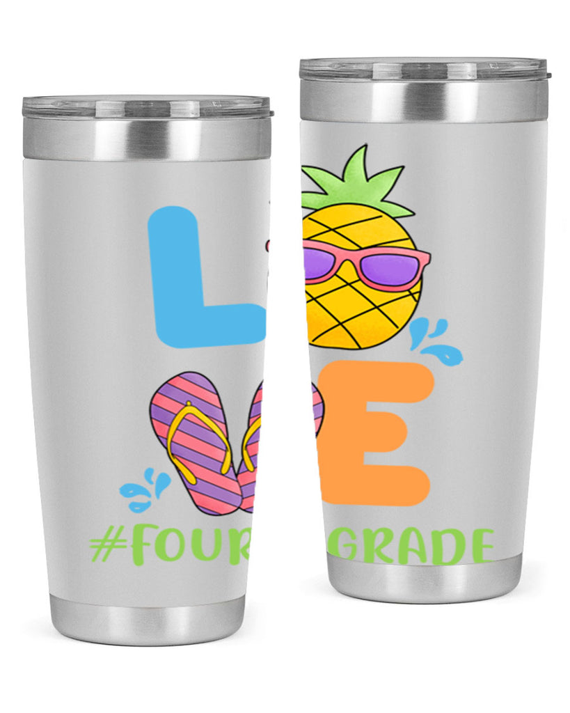 LOVE 4th Grade Summer Pineapple 18#- 4th  grade- Tumbler