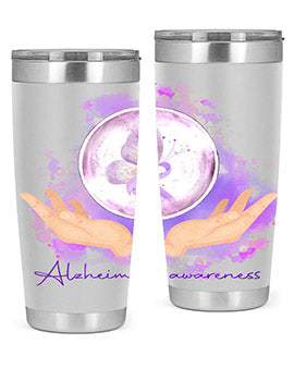 Love Purple Ribbon AlzheimerS Awareness 193#- alzheimers- Tumbler