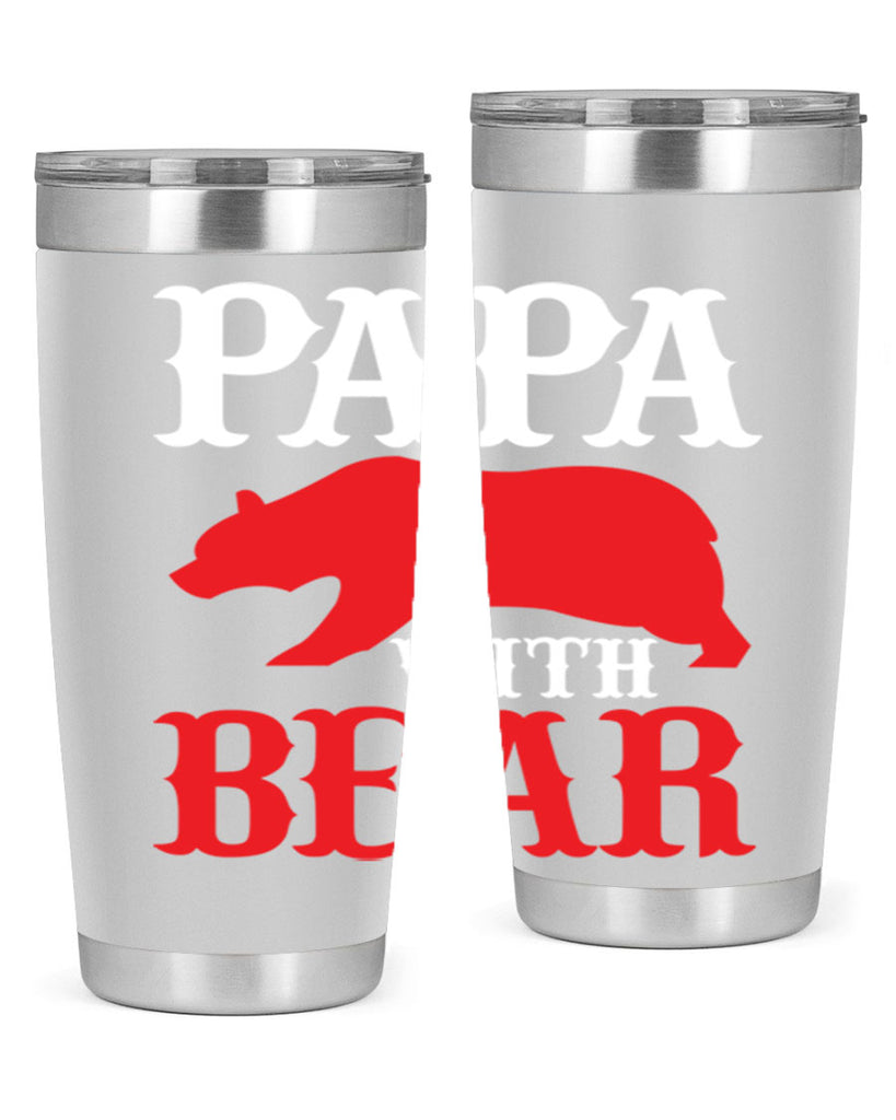 PAPA WITH BEAR 111#- grandpa - papa- Tumbler