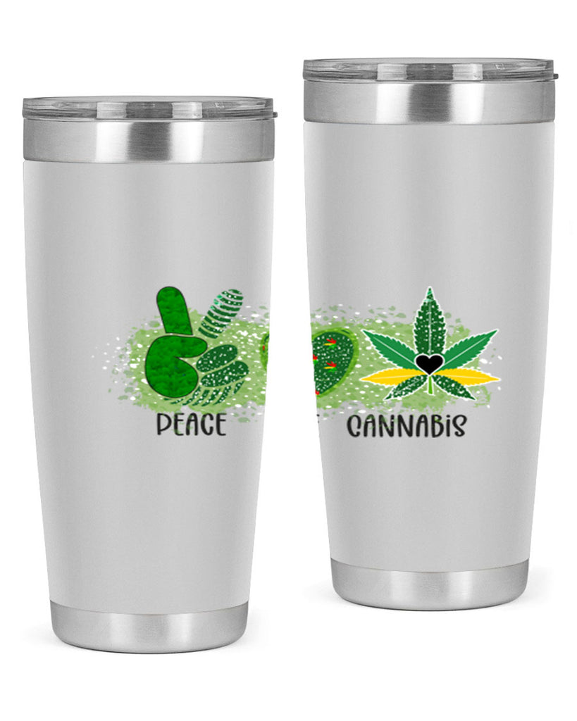 Peace Love Cannabis 215#- marijuana- Tumbler