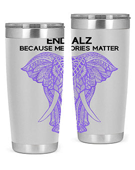 Purple Elephant Alzheimer Awareness 212#- alzheimers- Tumbler