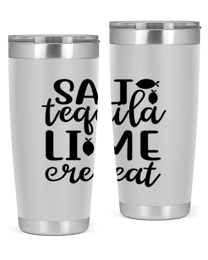 Salt tequila lime repeat 558#- mermaid- Tumbler