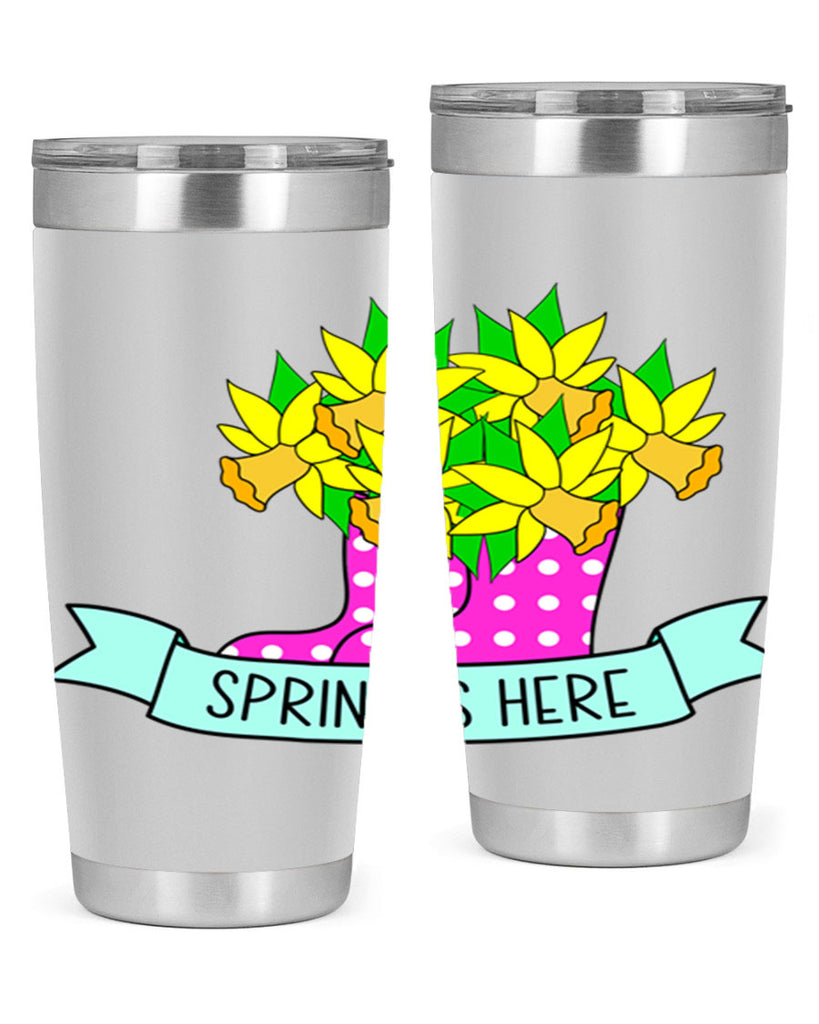 Spring is here daffodil rainboots442#- spring- Tumbler
