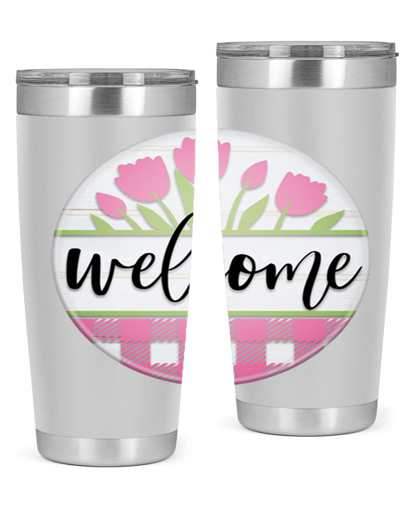 Welcome pink plaid Mockup574#- spring- Tumbler