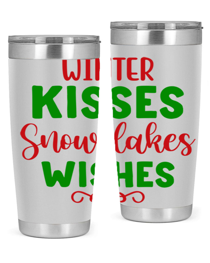 Winter Kisses Snowflakes Wishes 523#- winter- Tumbler