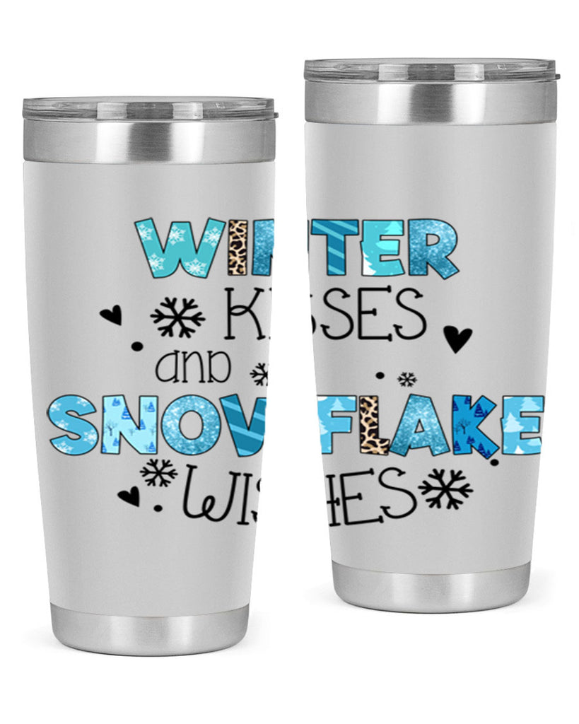 Winter kisses and snowflake wishes 571#- winter- Tumbler