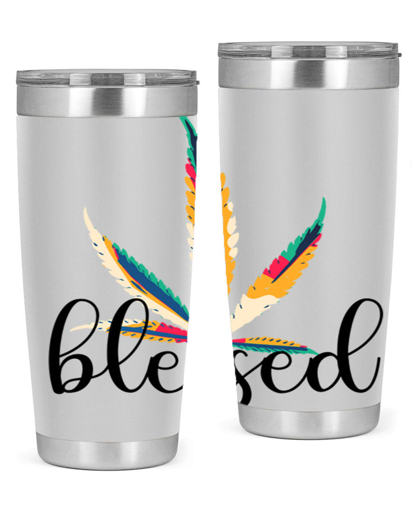 blessed colorful 19#- marijuana- Tumbler