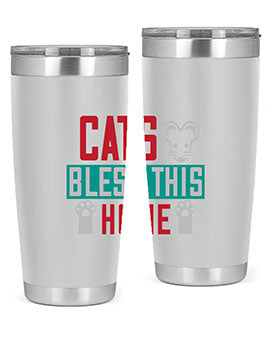 cats bless this home Style 36#- cat- Tumbler