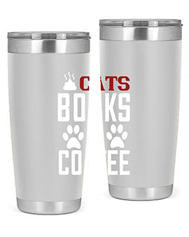 cats books and coffee Style 38#- cat- Tumbler