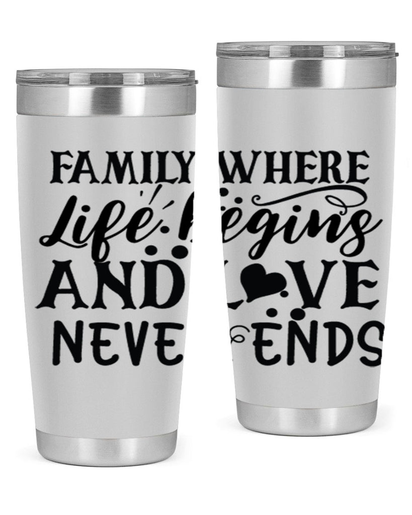 family where life begins and love never ends 33#- family- Tumbler