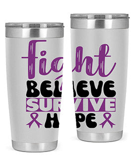 fight believe survive hope 141#- alzheimers- Tumbler