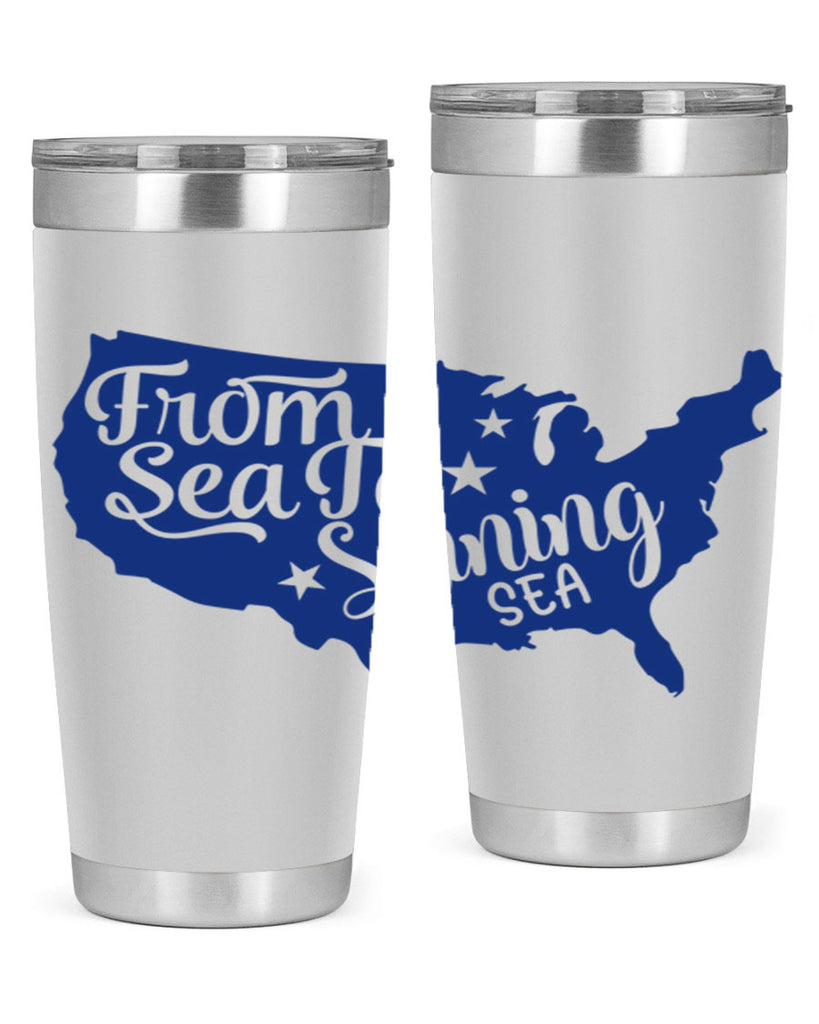 from sea to shining sea Style 52#- Fourt Of July- Tumbler