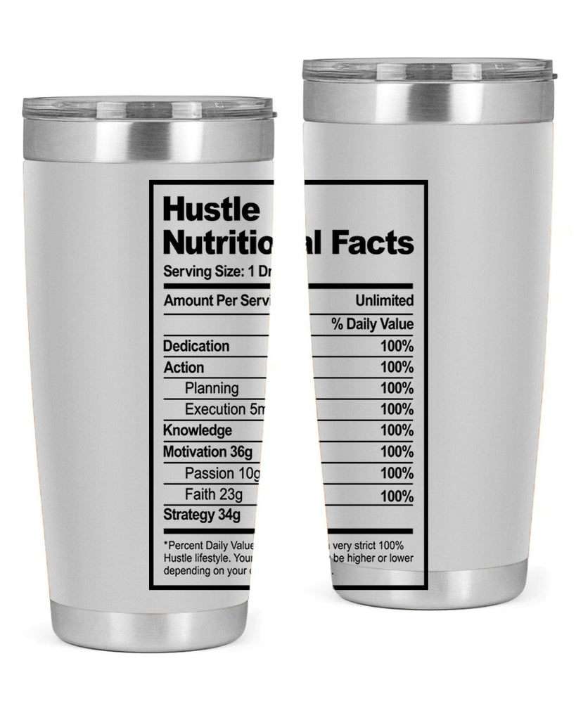 hustle nutritional facts 121#- black words phrases- Cotton Tank