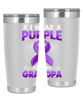 i wear purple for grandpa 172#- alzheimers- Tumbler