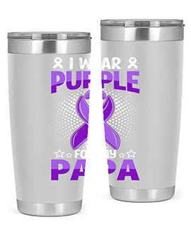 i wear purple for papa 175#- alzheimers- Tumbler