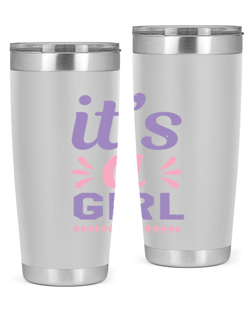 its a girl Style 32#- baby shower- tumbler