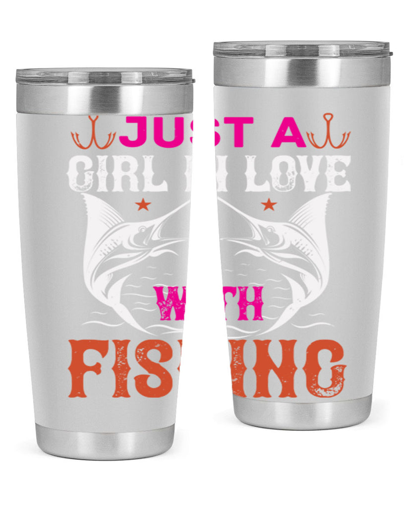 just a girl in love with fishing 73#- fishing- Tumbler