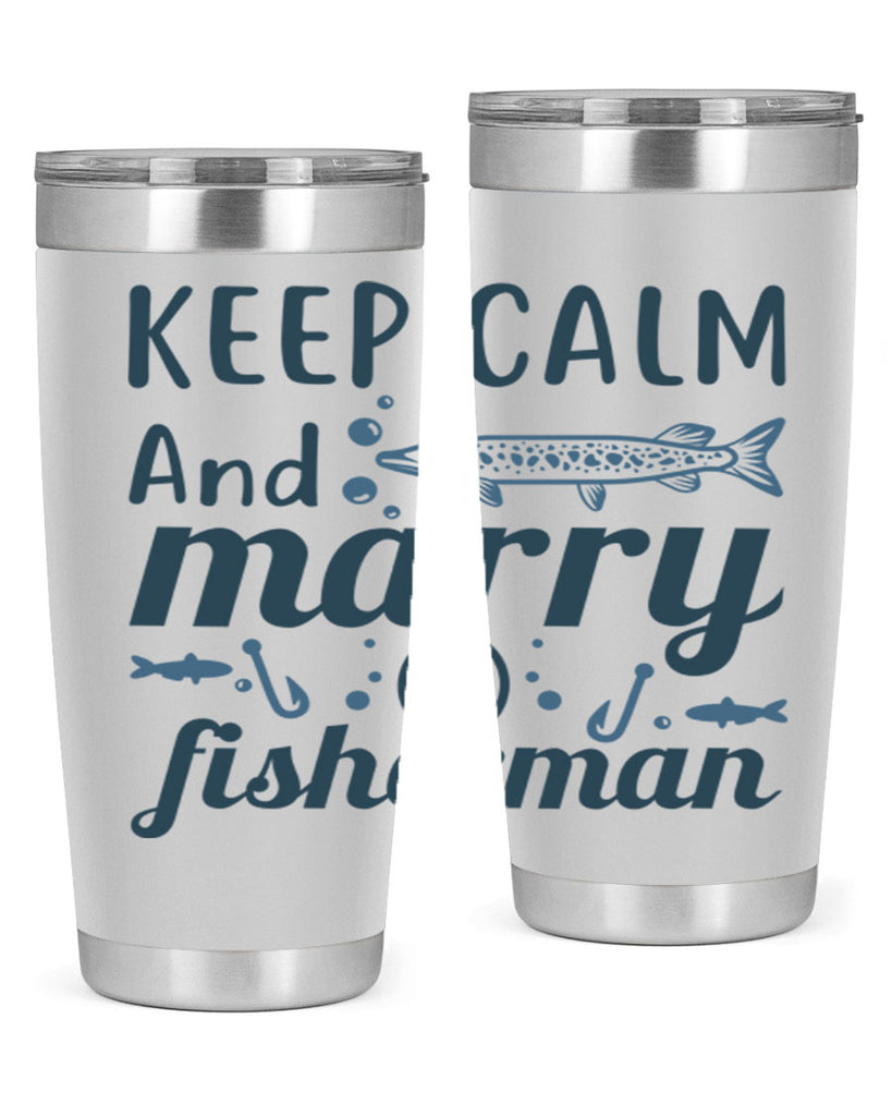 keep calm and merry 66#- fishing- Tumbler