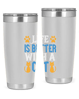 life is better with cat Style 64#- cat- Tumbler