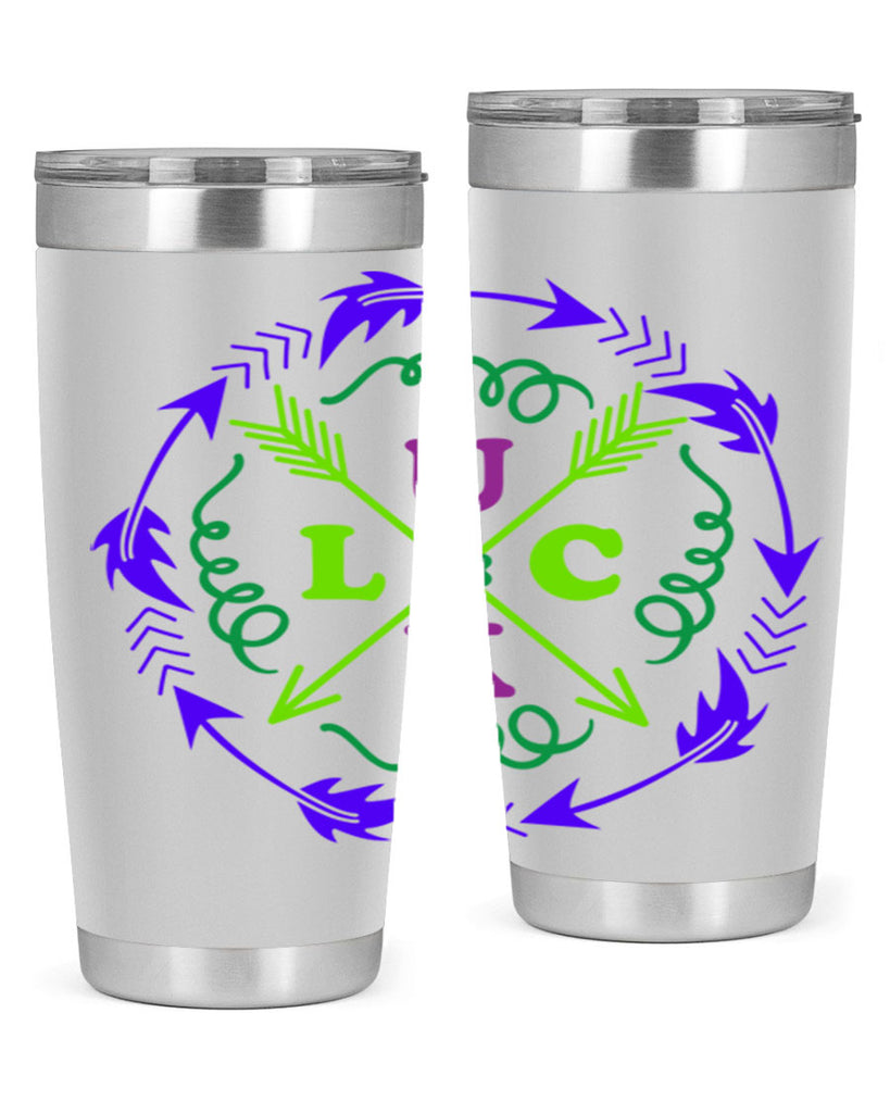 luck 17#- mardi gras- Tumbler