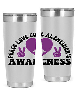 peace love cure alzheimer s awareness 206#- alzheimers- Cotton Tank