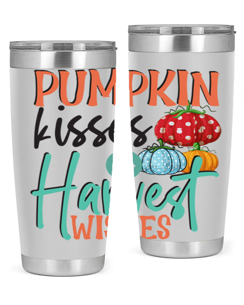 pumpkin kisses harvest wishes 526#- fall- Tumbler