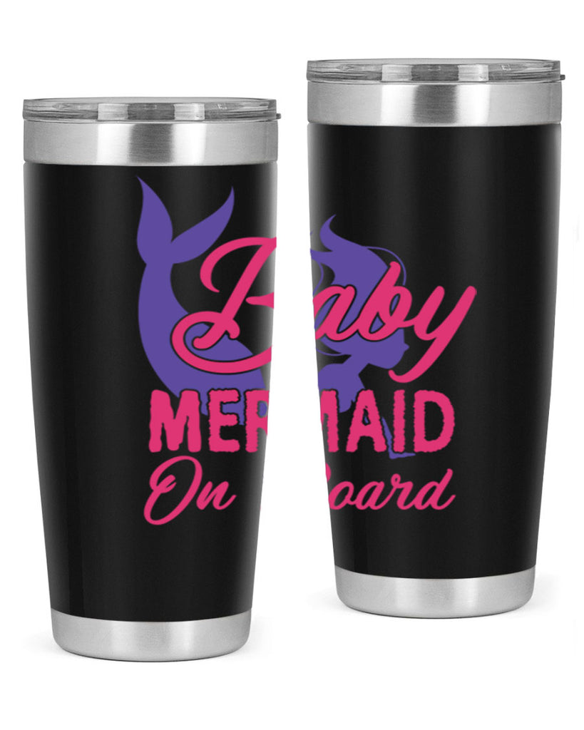 Baby Mermaid On Board 24#- mermaid- Tumbler