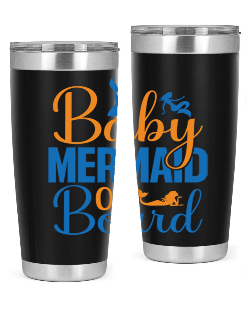 Baby Mermaid on Board 28#- mermaid- Tumbler