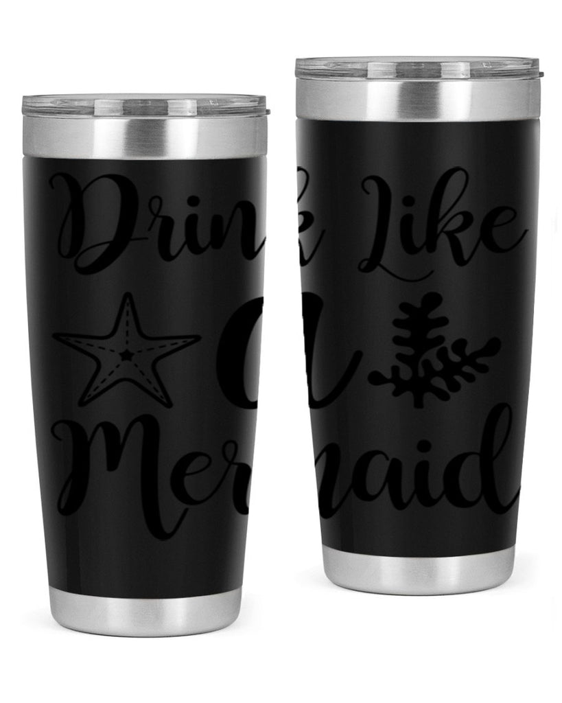 Drink like a mermaid 149#- mermaid- Tumbler