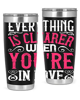 Everything is clearer when youre in love Style 48#- dog- Tumbler