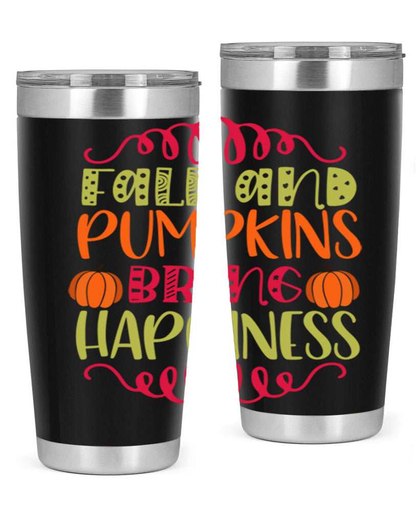 Fall and Pumpkins bring Happiness 86#- fall- Tumbler
