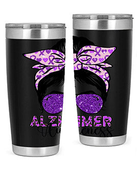 Girl Warrior Alzheimer Awareness 153#- alzheimers- Tumbler